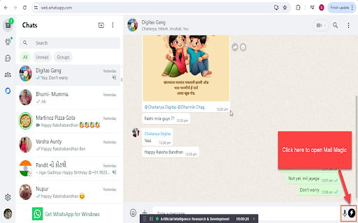ChatGPT AI for WhatsApp messages by MailMagic
