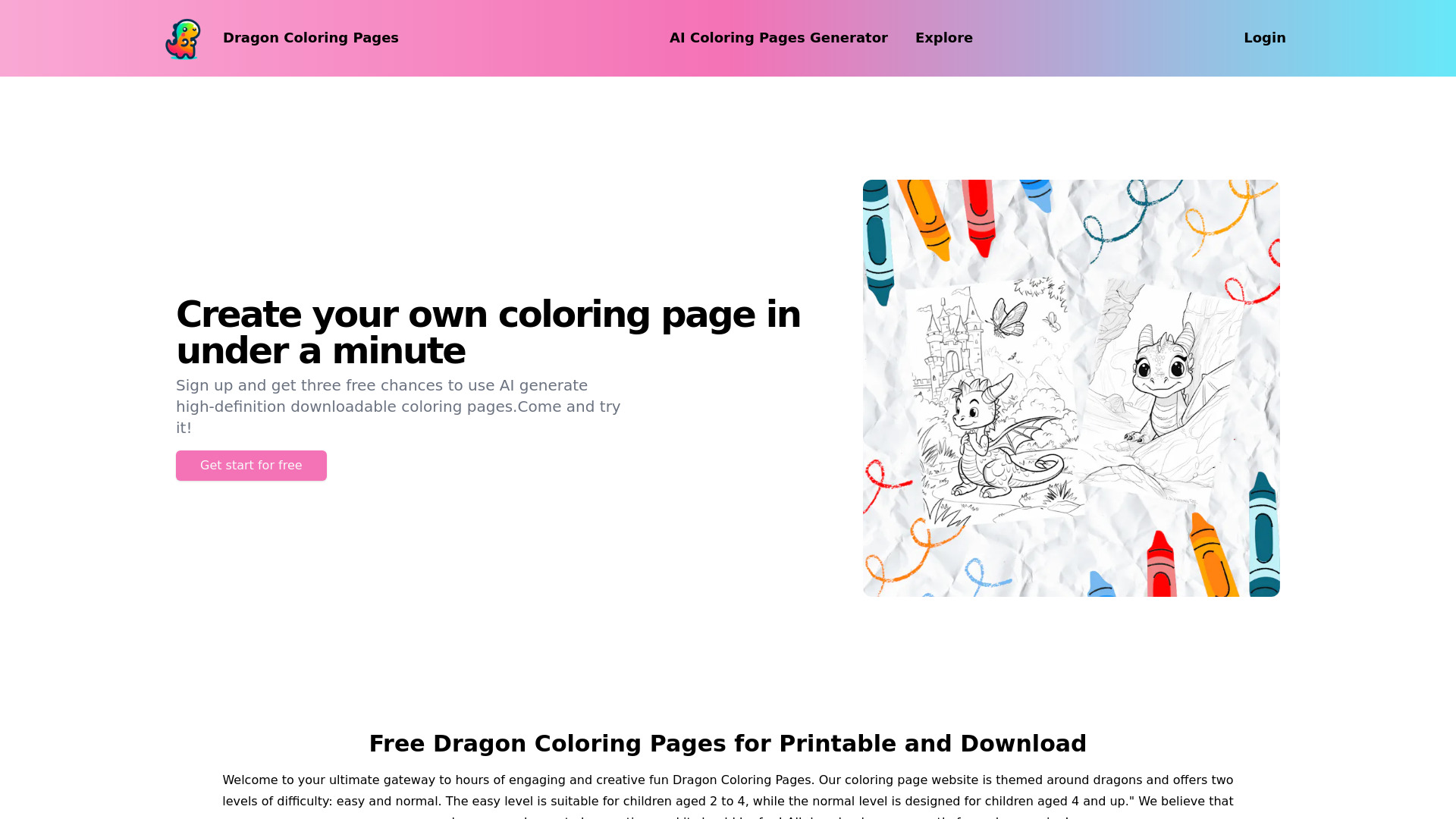 Dragon coloring pages
