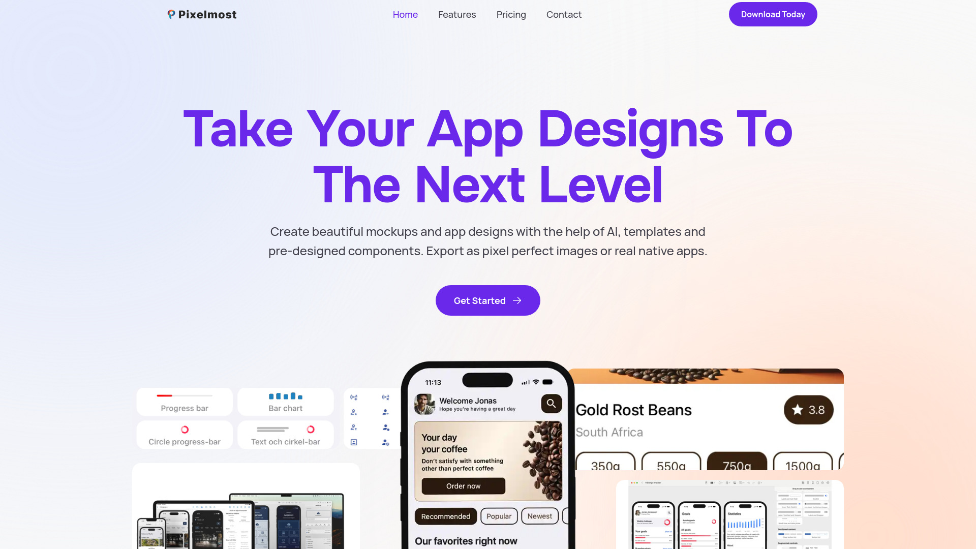 Pixelmost - App mockups with AI