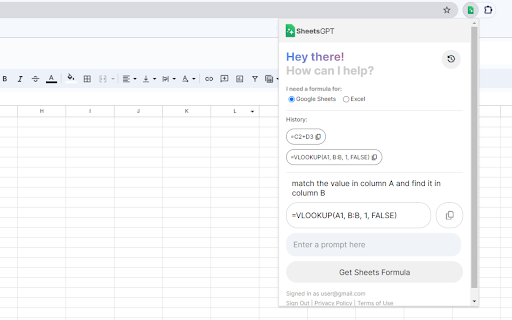 SheetsGPT - AI Google Sheets Formula Maker