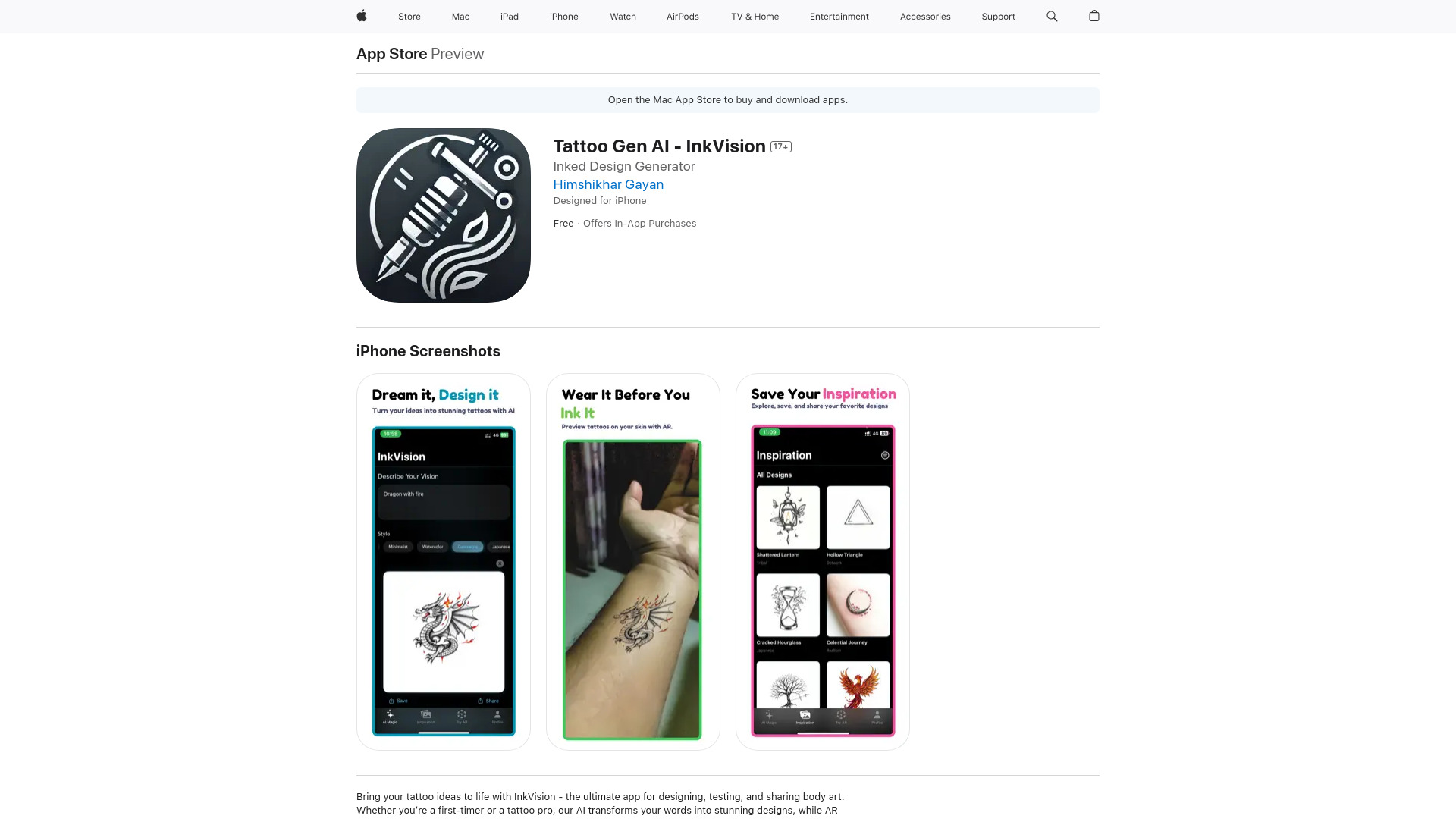 Tattoo Gen AI with AR - InkVision