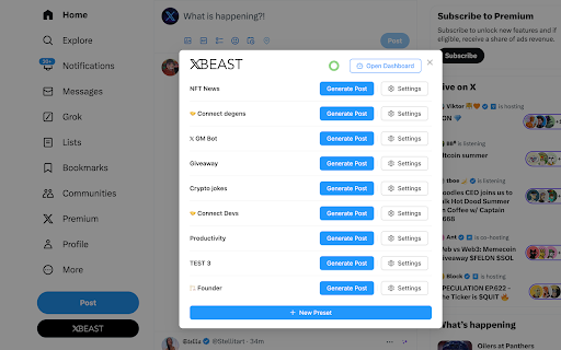 XBeast | AI tweets for 𝕏 (Twitter)